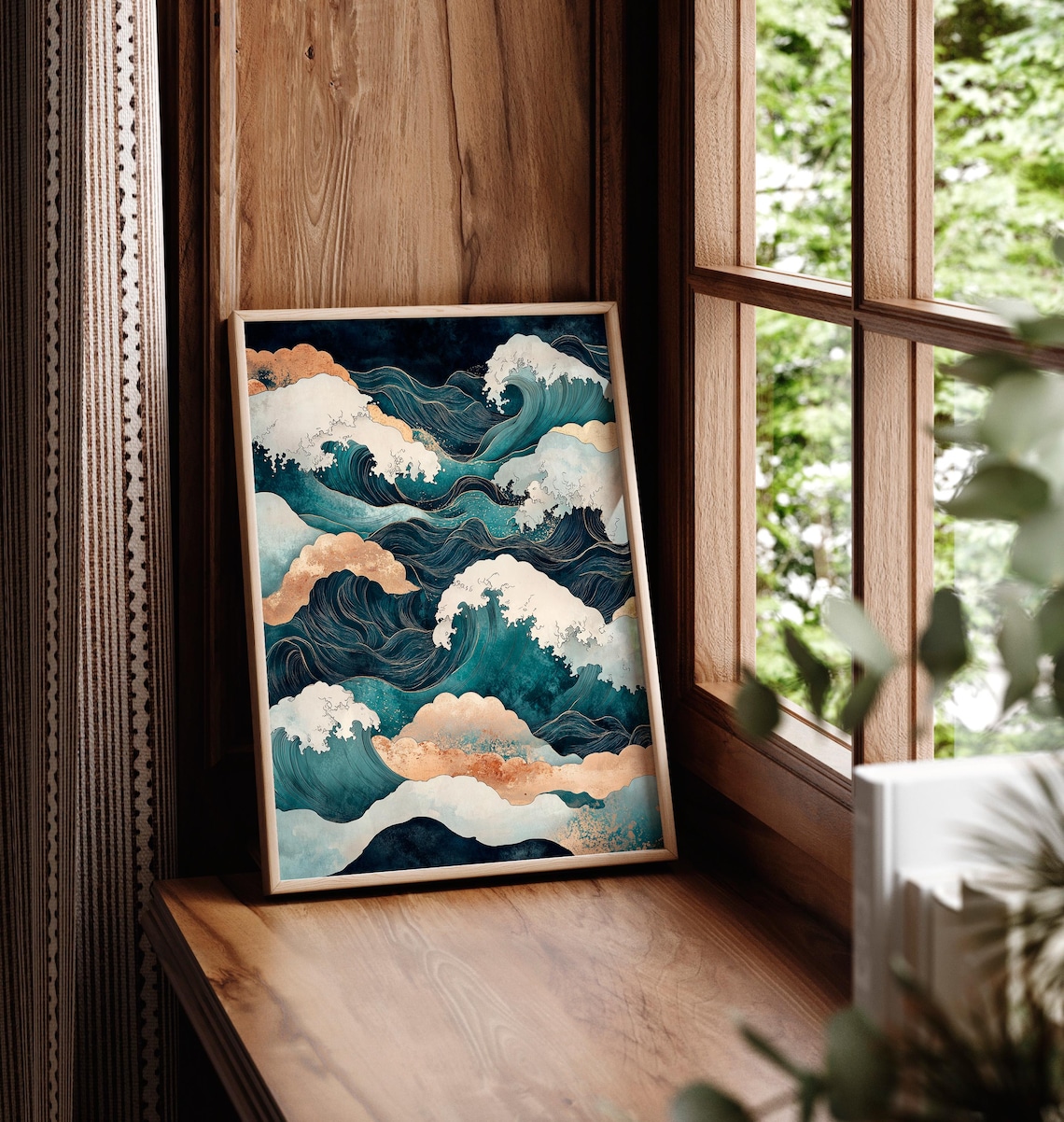 Hokusai Japan Landscape Poster, Japandi Ocean Waves - Image 6