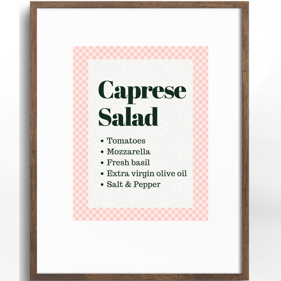 Caprese Salad Art Print, Italian Kitchen Wall Art