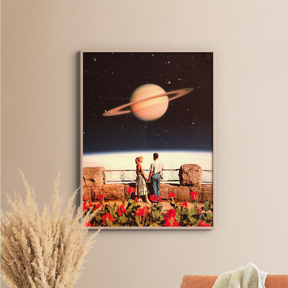 Space Love Collage by Taudalpoi, Retro Futurism Poster - Image 3
