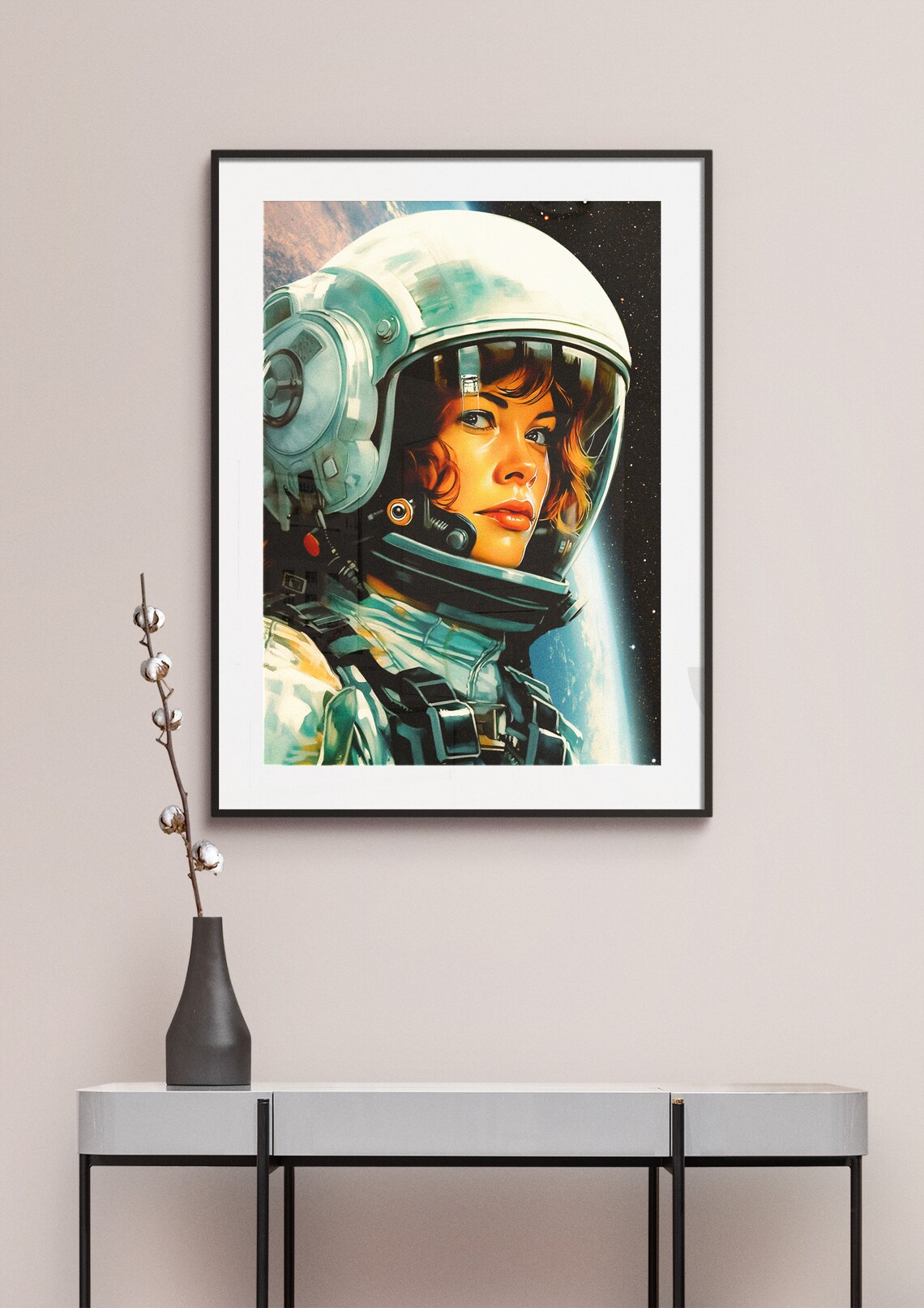Astronaut Portrait 1, Retro Sci-Fi Art Print - Image 2