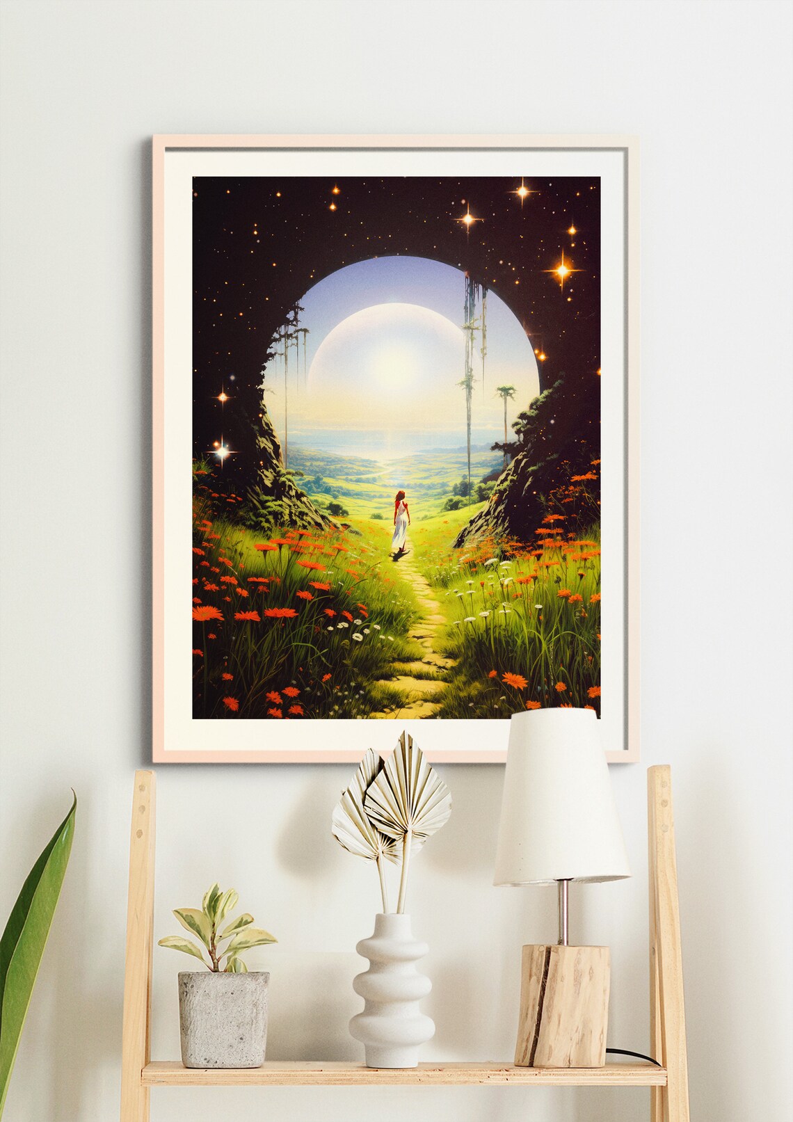 Paradise Retro Space Art, Vintage Cosmic Poster - Image 3
