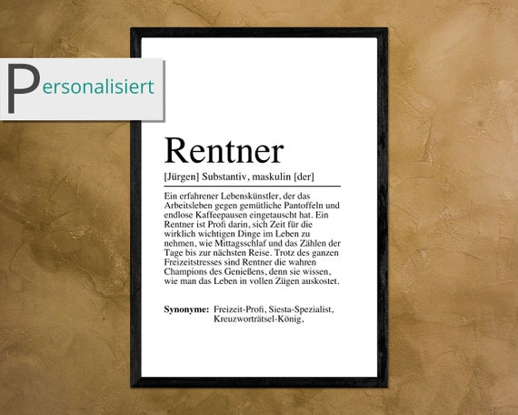 Pensioner Definition Poster Image Gift Retirement Retired Work Colleague