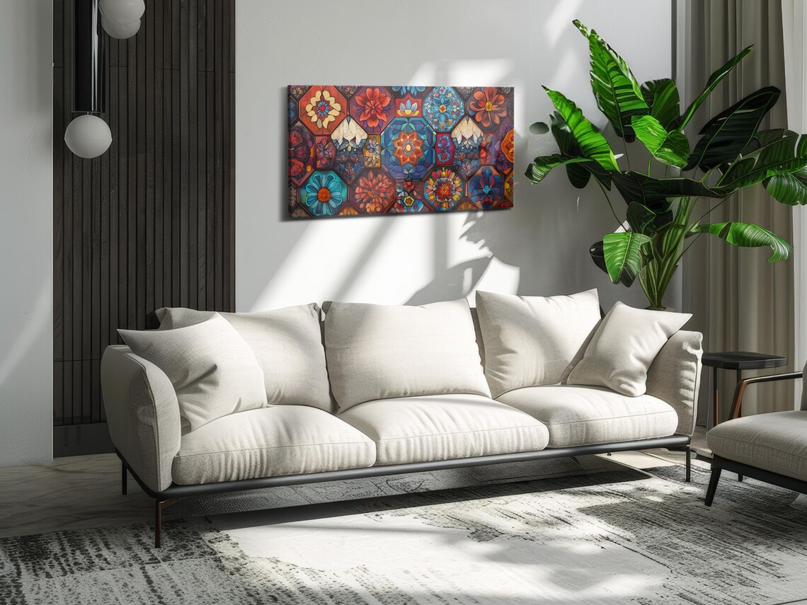 Floral Mosaic Pattern, Botanical Art Print - Image 3
