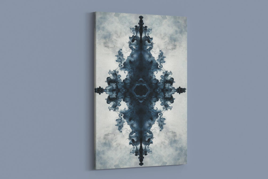 Blue Smoky Design - Abstract Art Print