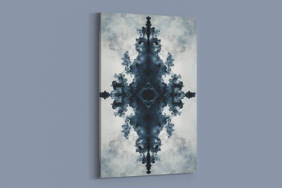 Blue Smoky Design - Abstract Art Print