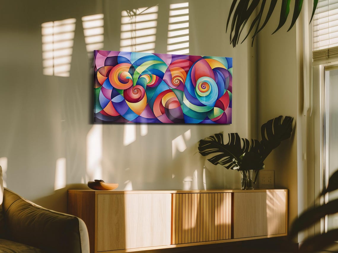 Swirling Rainbow Spiral Art Print - Image 3