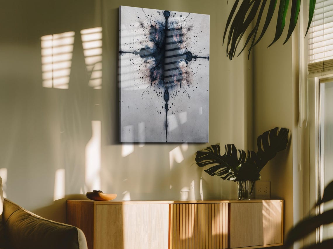 Stark Ink Cross Symmetry Wall Art Print - Image 4