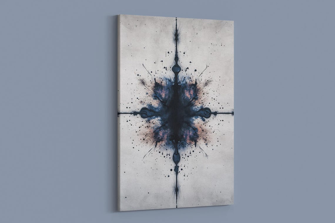 Stark Ink Cross Symmetry Wall Art Print