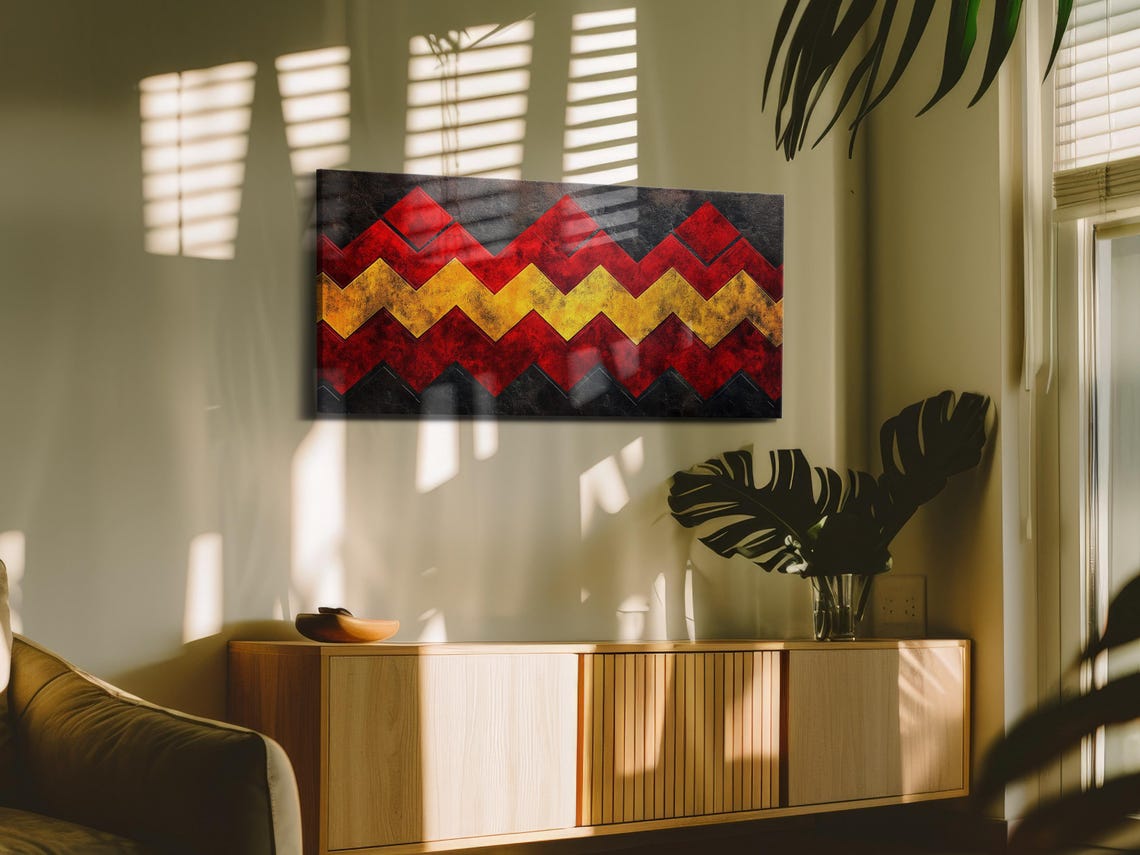 Dynamic Zigzag Composition Art Print - Image 3