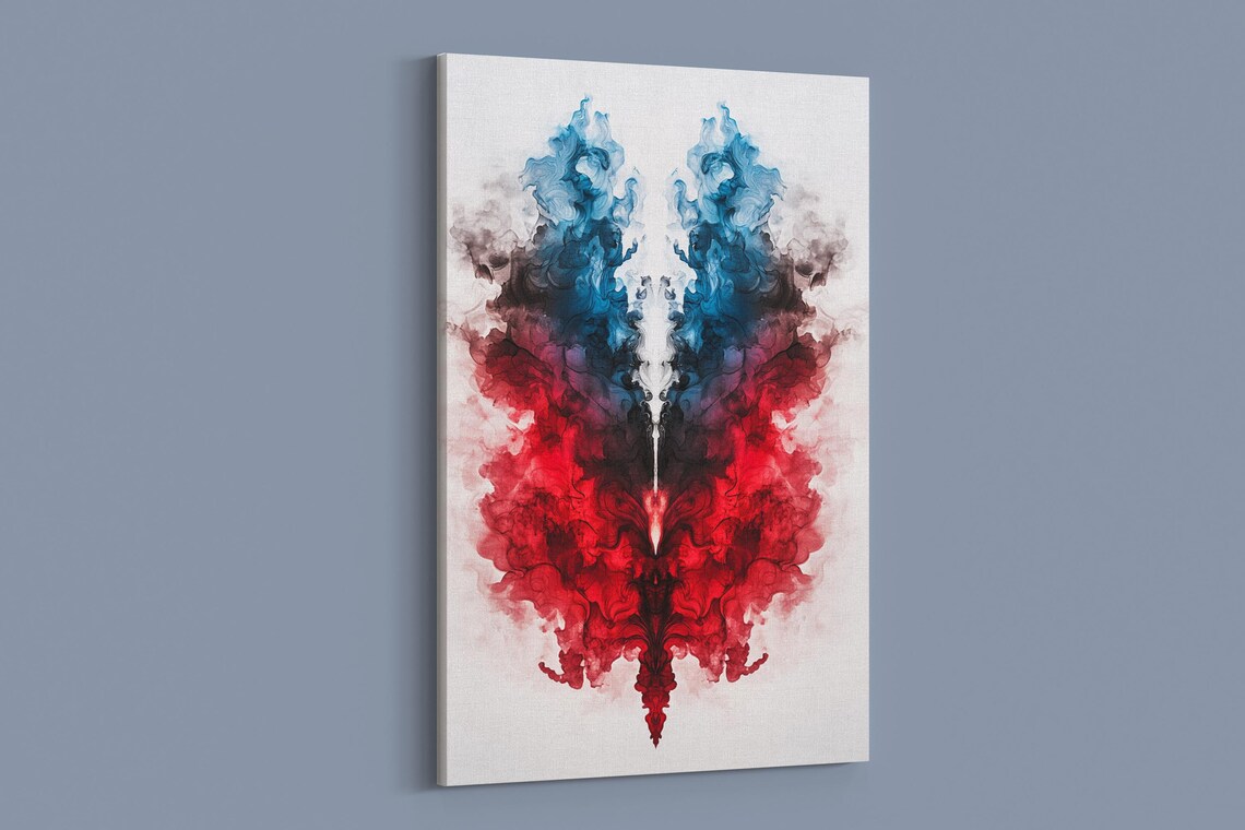 Explosive Red Abstract Symmetry Art Print - Image 2