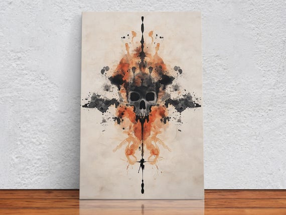Abstract Skull Energy Burst Art Print
