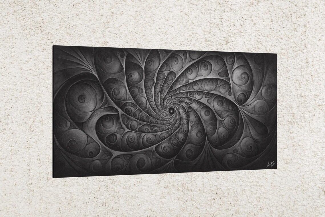 Black And White Spiral Depth Poster Print