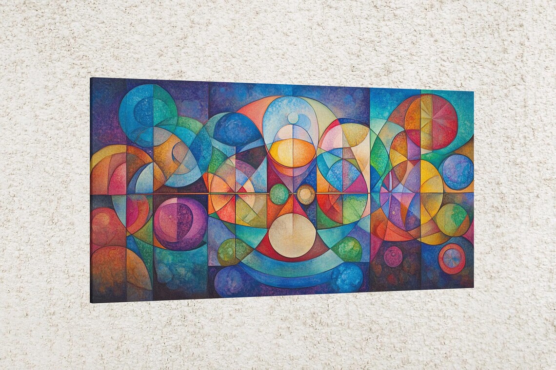 Vibrant Geometric Shapes, Modern Art Print