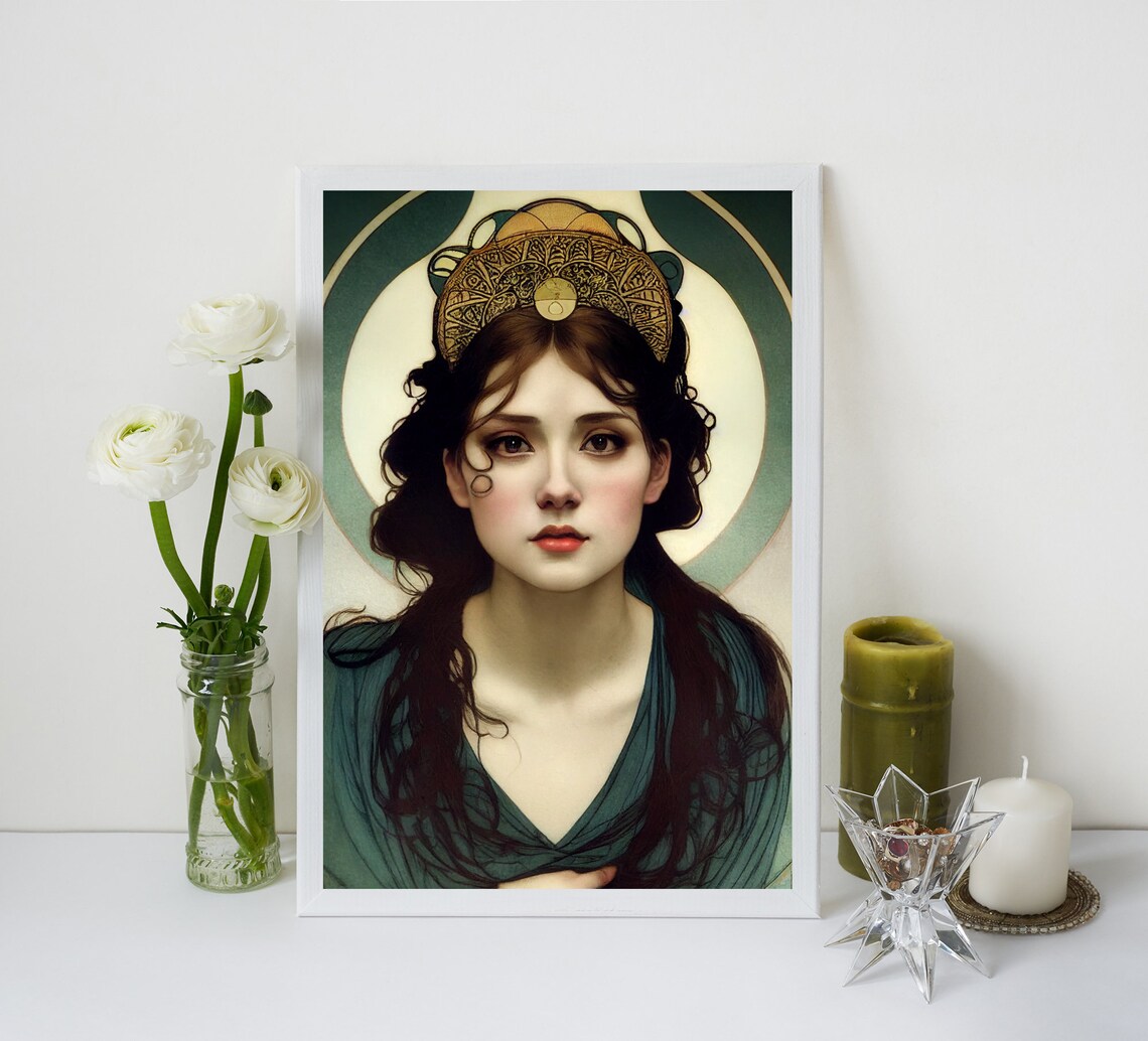 Persephone Art Nouveau Goddess, Bohemian Poster - Image 2