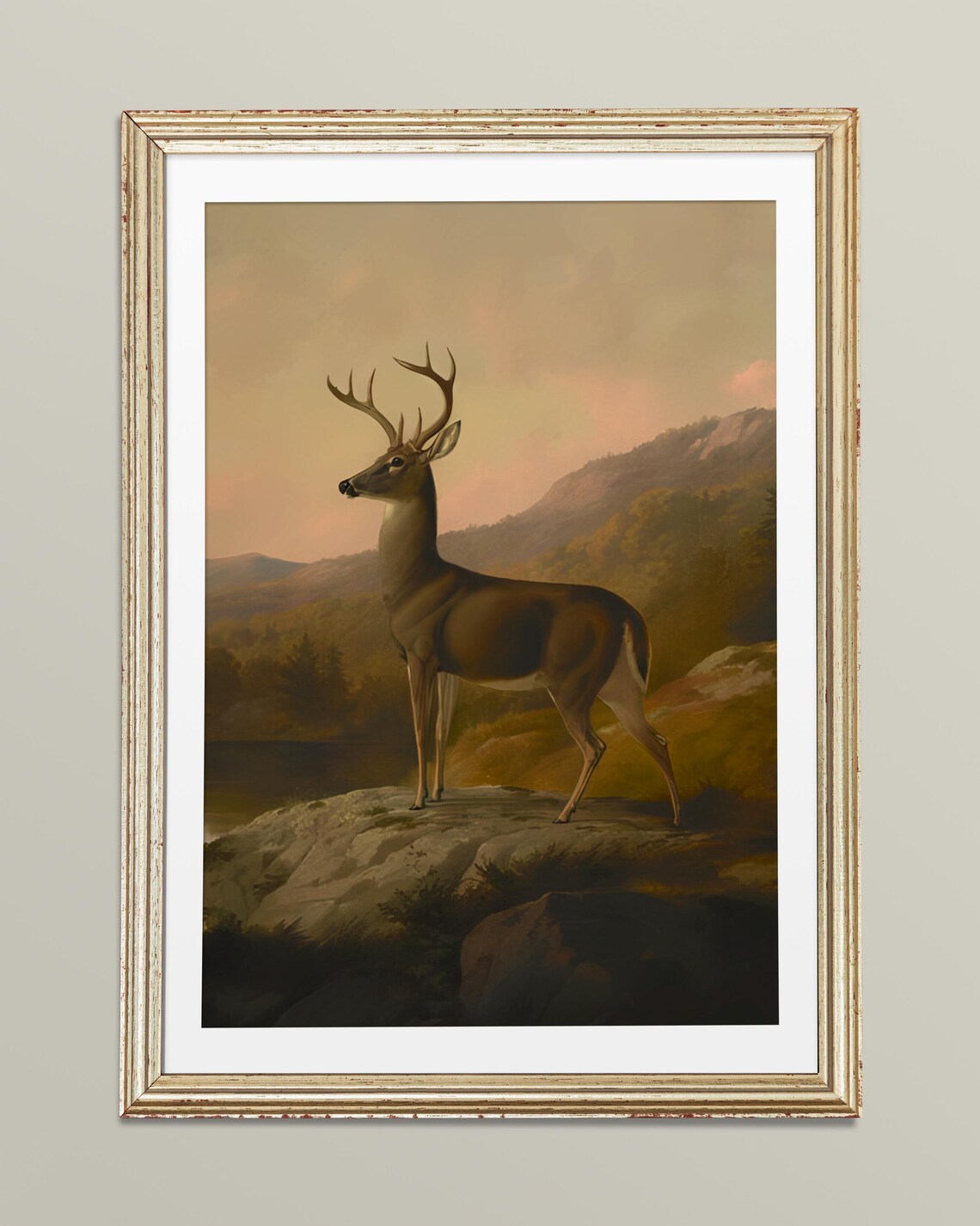 Vintage Deer Painting, Bohemian Deer Art Poster - Image 3