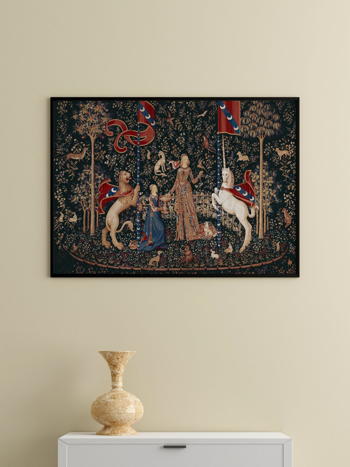 Medieval Unicorn Art Print, Lady With Unicorn - Image 2