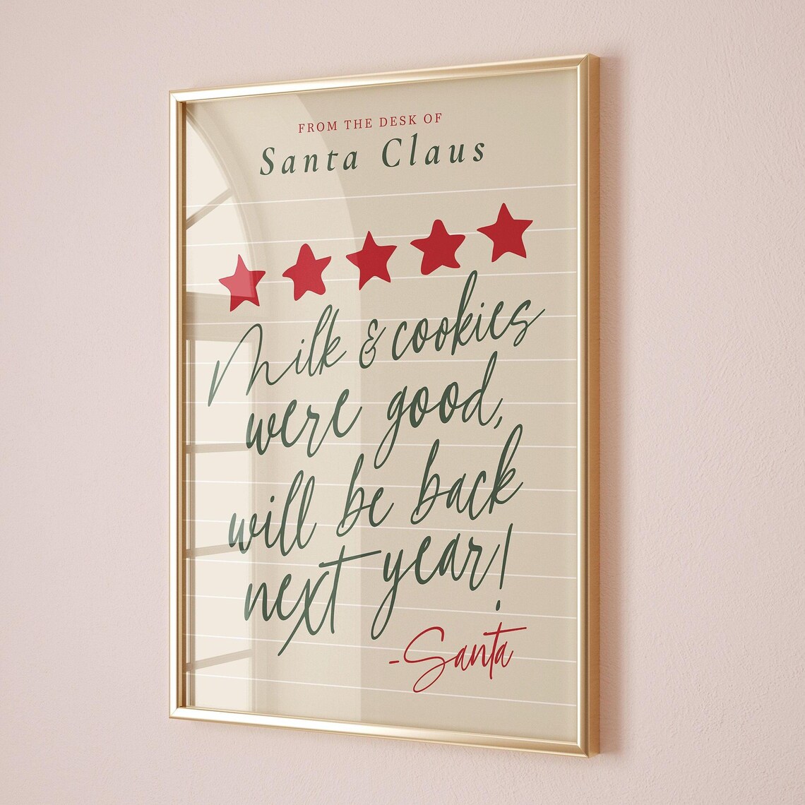 Funny Christmas Decor Review Sign Retro Poster