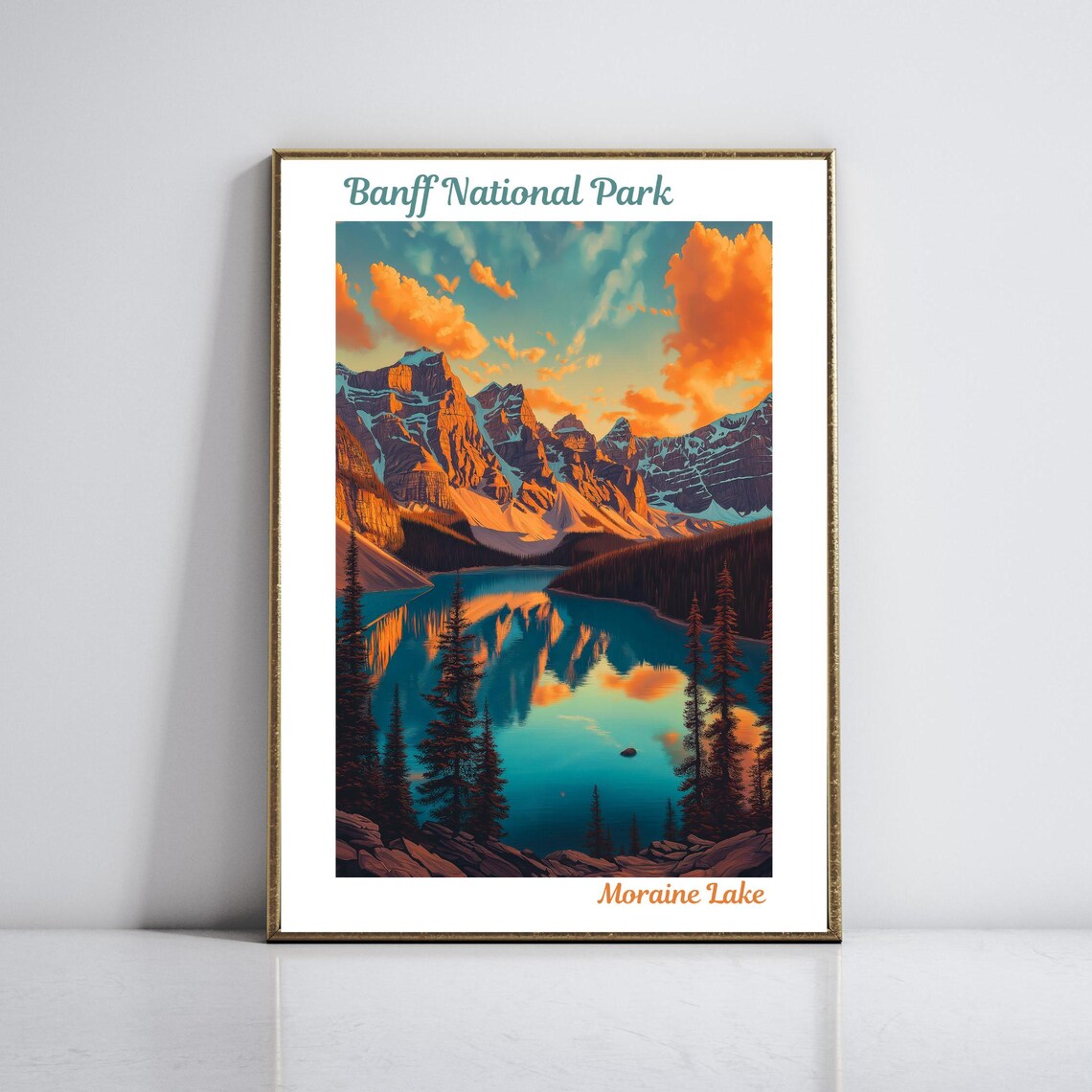 Banff Moraine Lake Sunset Glow Valley of Ten Peaks Canada Poster