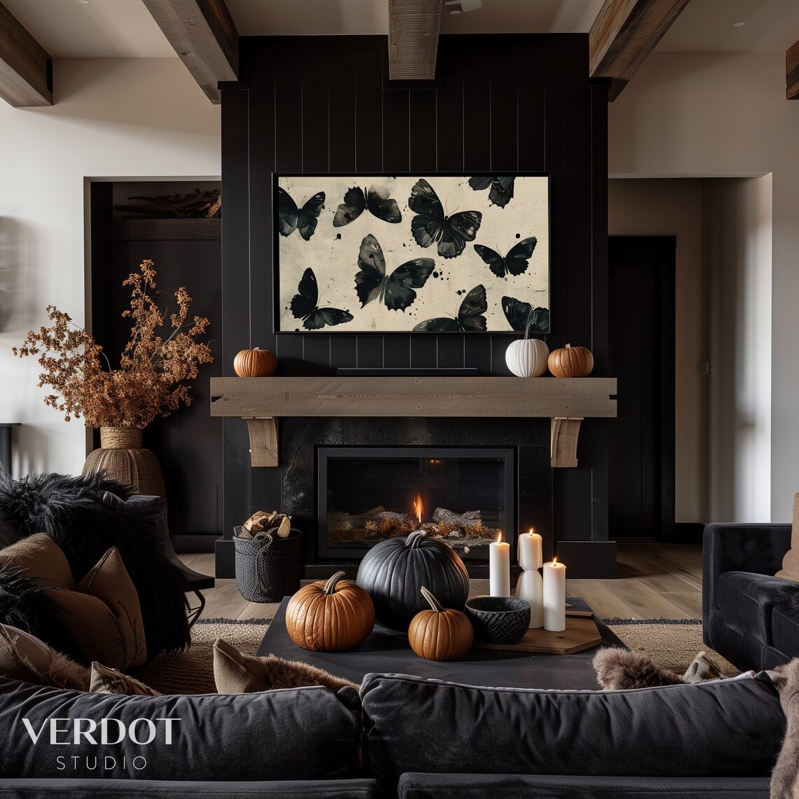 Halloween Butterfly Art Print, Neutral Fall Decor - Image 4