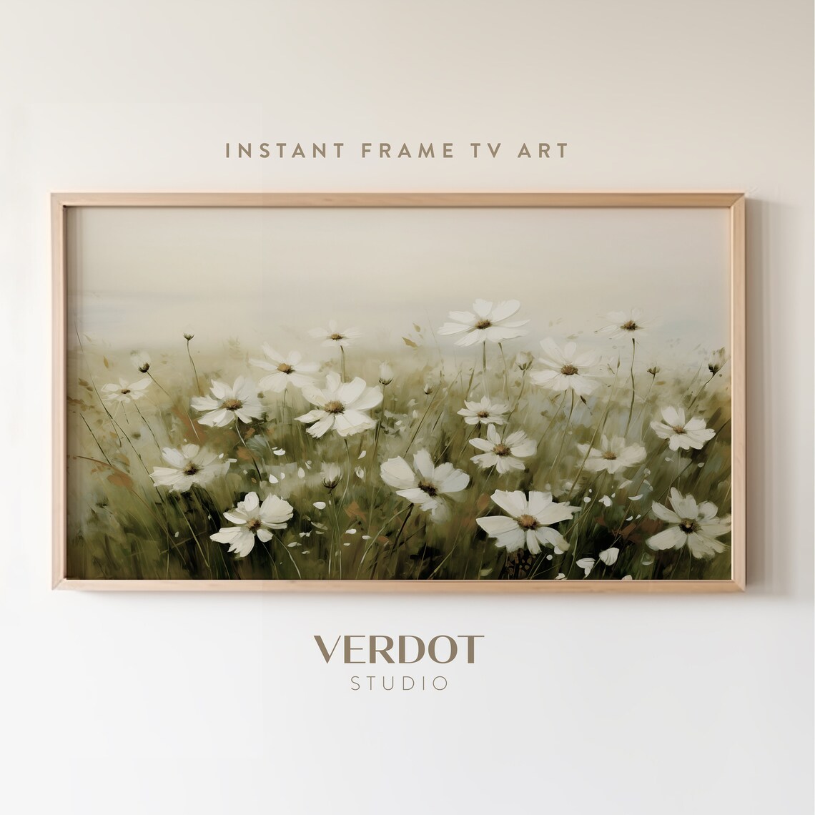 Spring Wildflower Landscape, Vintage Floral Art Print