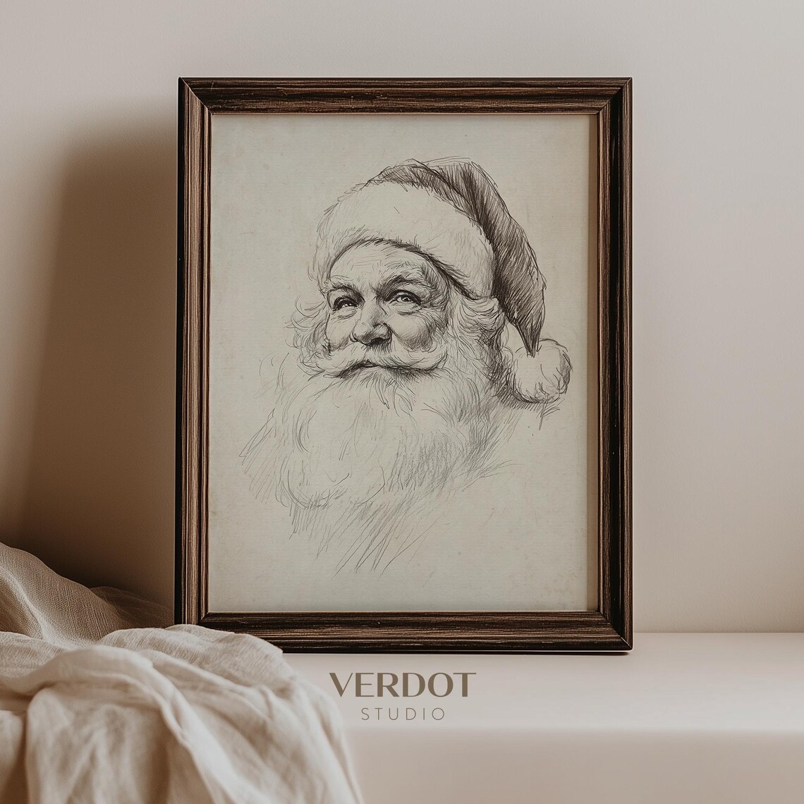 Vintage Santa Claus Christmas Decor Art Print - Image 2