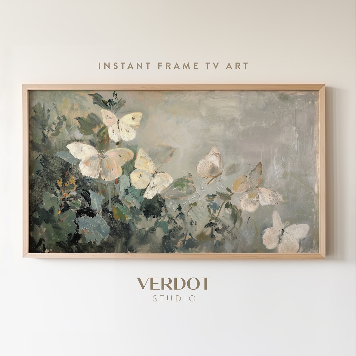 Neutral Butterflies, Vintage Impressionist Art Print