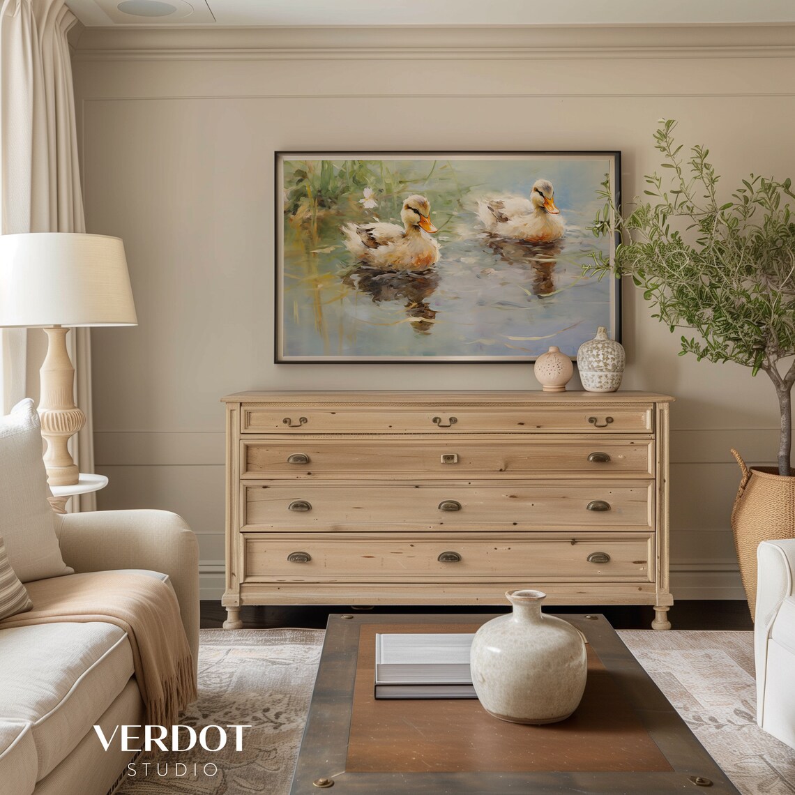 Duck Pond Spring Vintage Country Art Print - Image 4