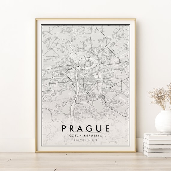 Prague Map Print, Czech Republic Travel Poster