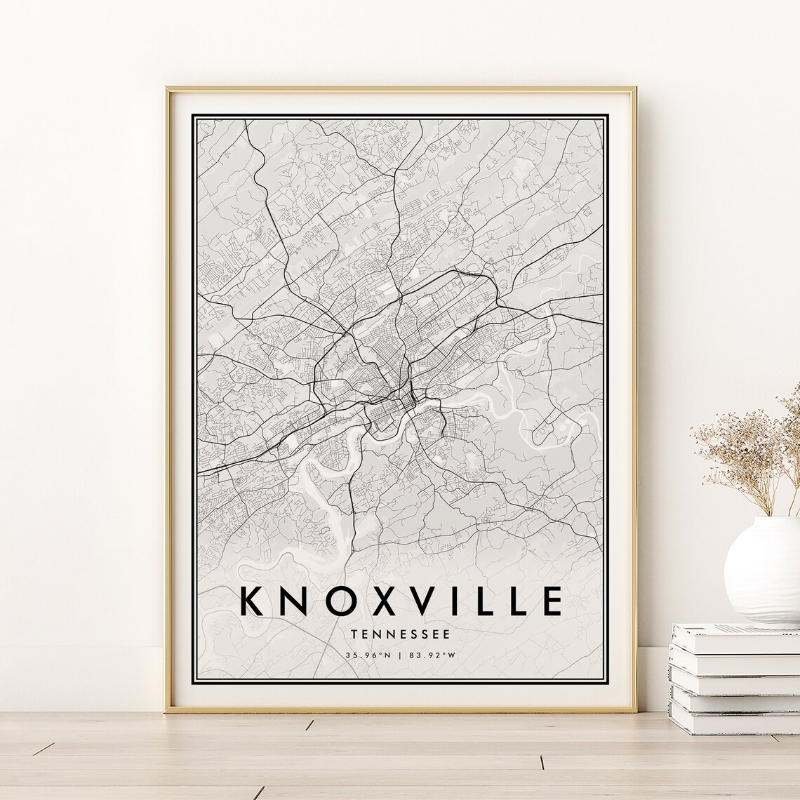 Knoxville Map Print, Tennessee Retro Travel Poster