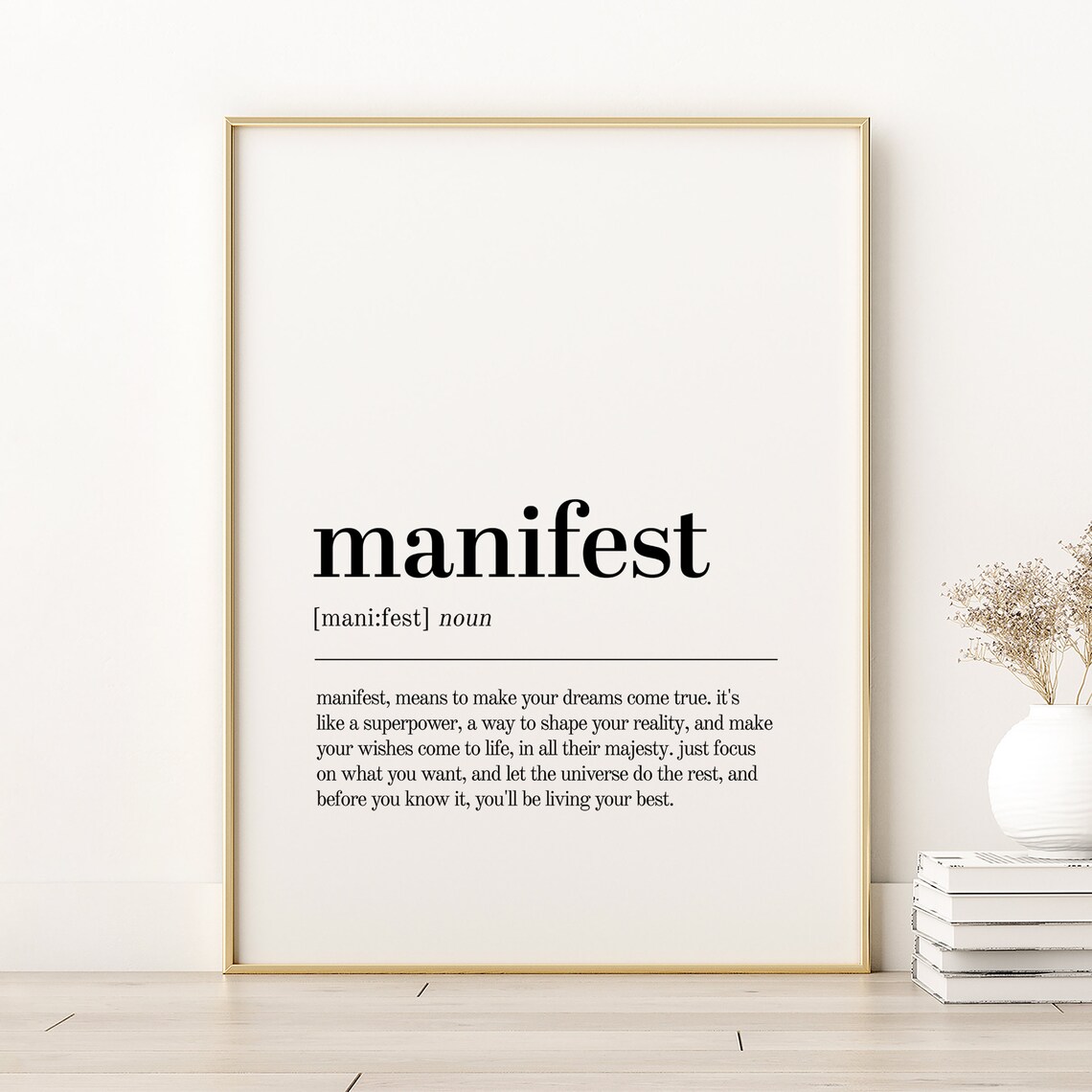 Manifest Definition Minimalist Law Of Attraction Quote Poster