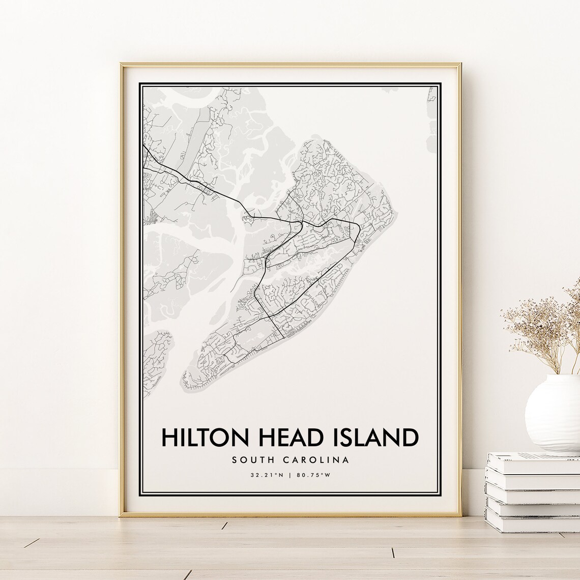 Hilton Island South Carolina Map Print, Personalized