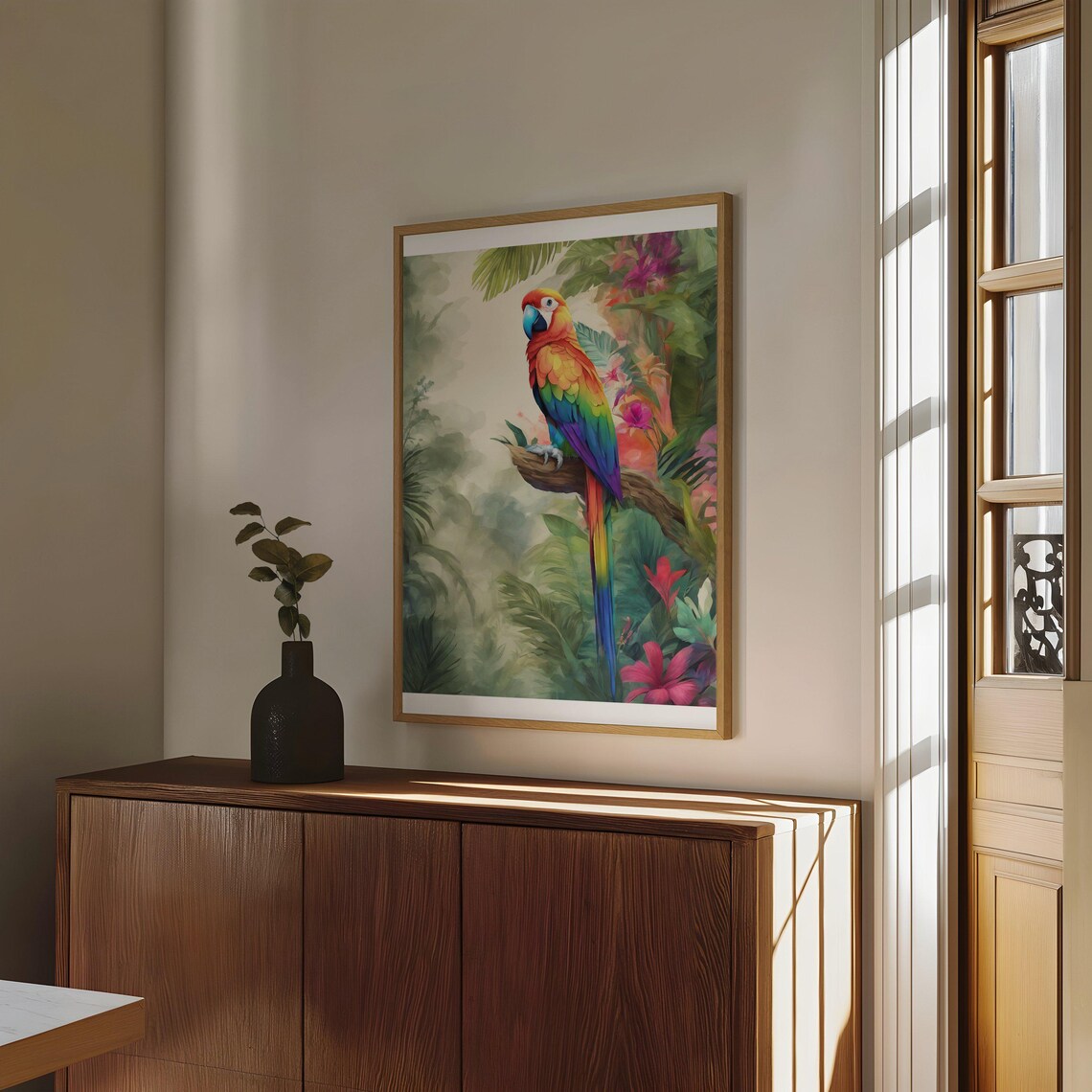 Scarlet Macaw Poster Tropical Parrot Jungle Watercolor Bird Art - Image 4