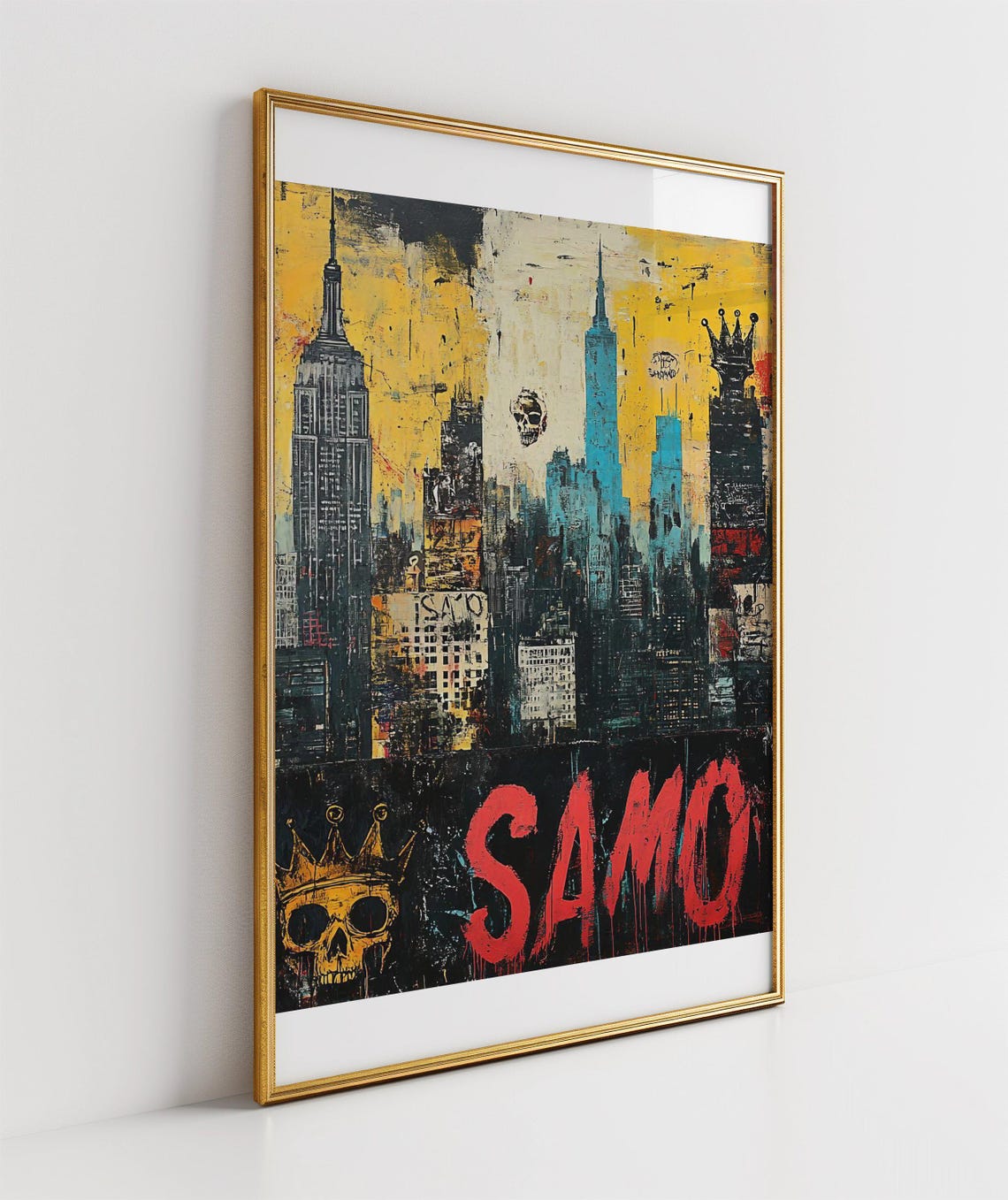 SAMO Graffiti Tag Over Gritty New York Skyline Scene Art Poster - Image 3