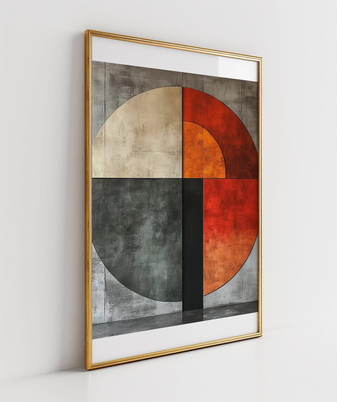 Modern Geometric Wall Art Abstract Circle Design Contemporary Home Dcor Large Print Minimalist Colour Block Artwork - Image 3