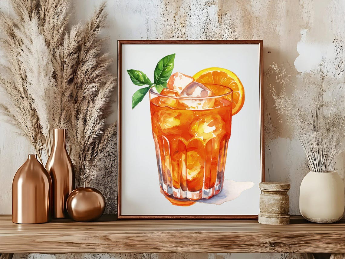 Vibrant Orange Aperol Style Cocktail Citrus Summer Drink Poster - Image 5
