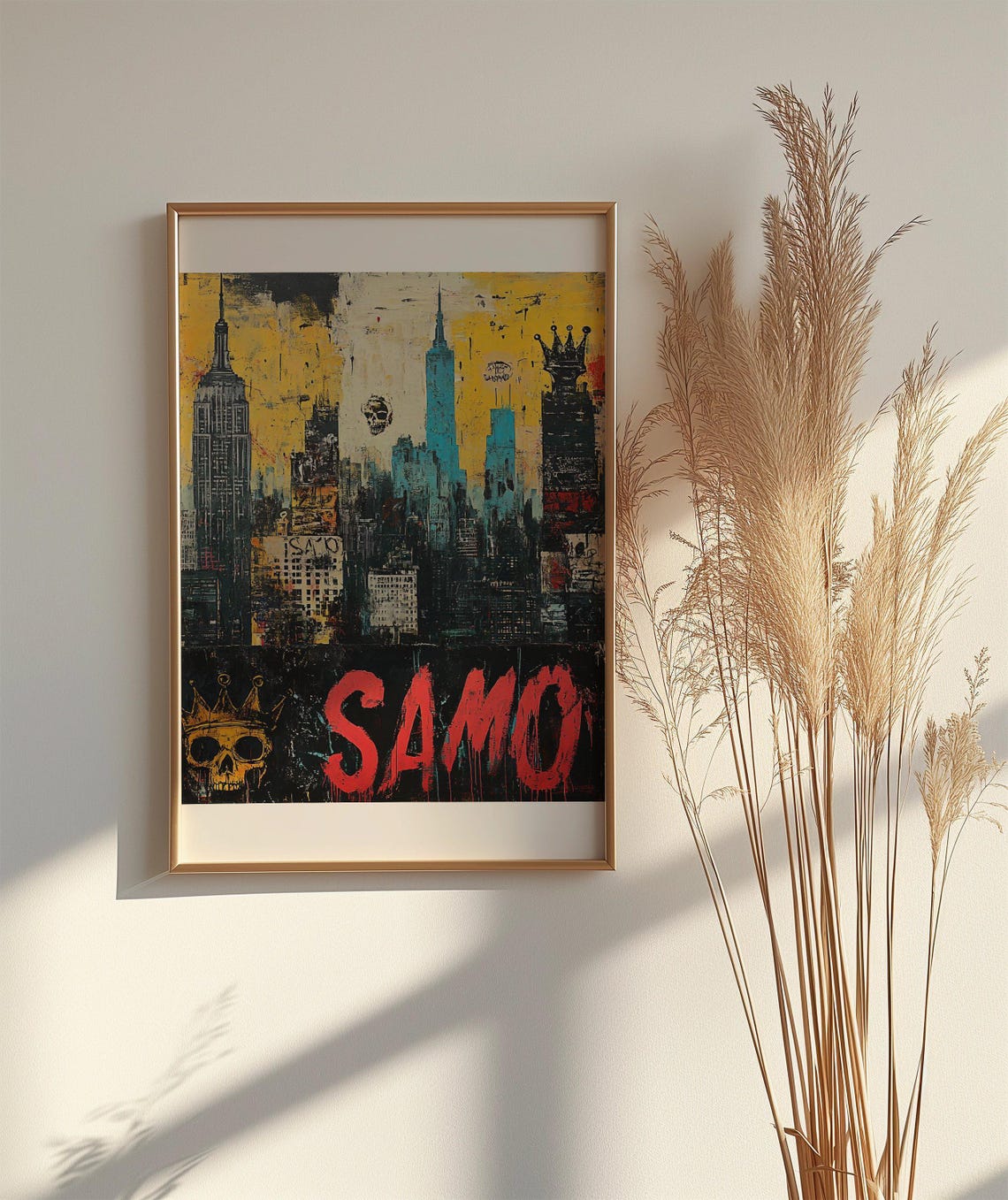 SAMO Graffiti Tag Over Gritty New York Skyline Scene Art Poster - Image 2
