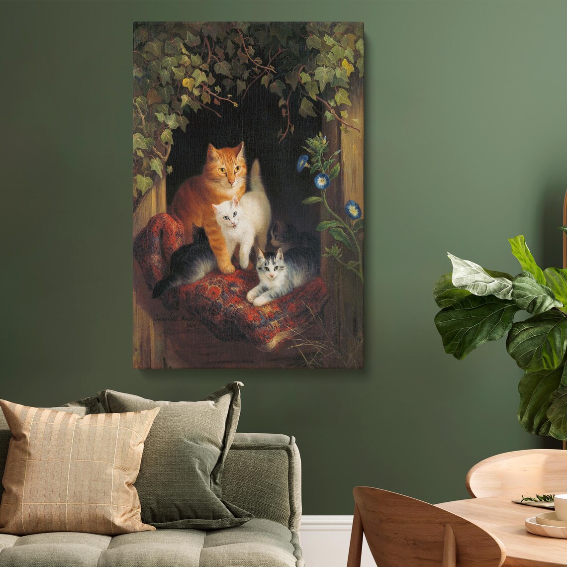 Henriette Ronner Cat With Kittens 1844 Vintage Painting Poster - Image 2