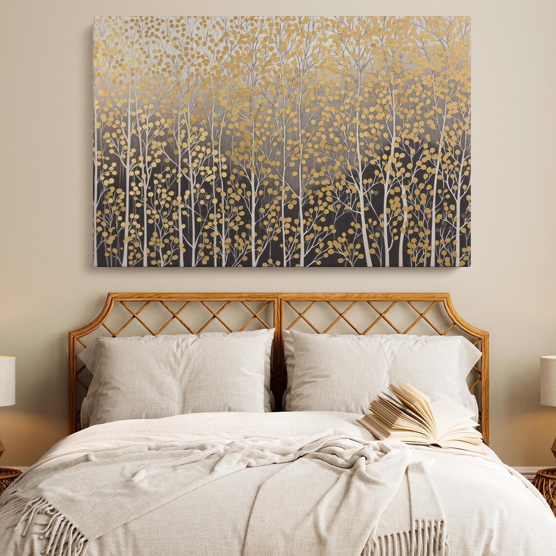 Gold And Silver Confetti Abstract Nature Painting