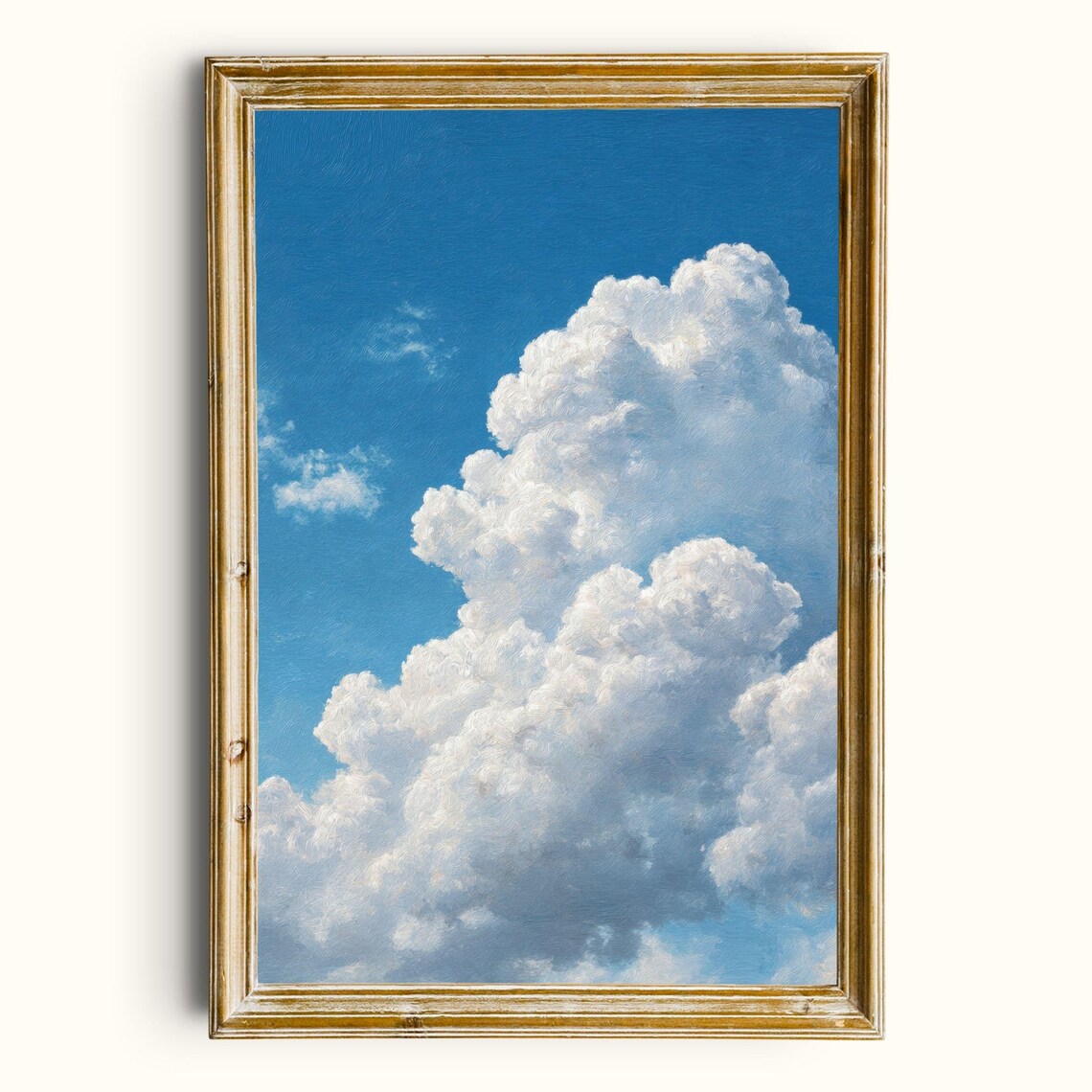 Vintage Cloud Painting, Serene Sky Art Print