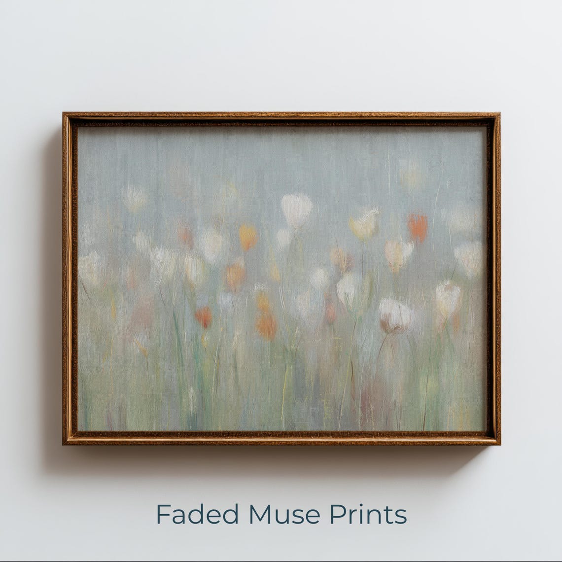 Pastel Spring Wildflower Field Impressionist Soft Floral Poster