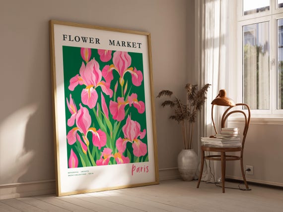 Paris Flower Market Print Poster Matisse Wall Art A2