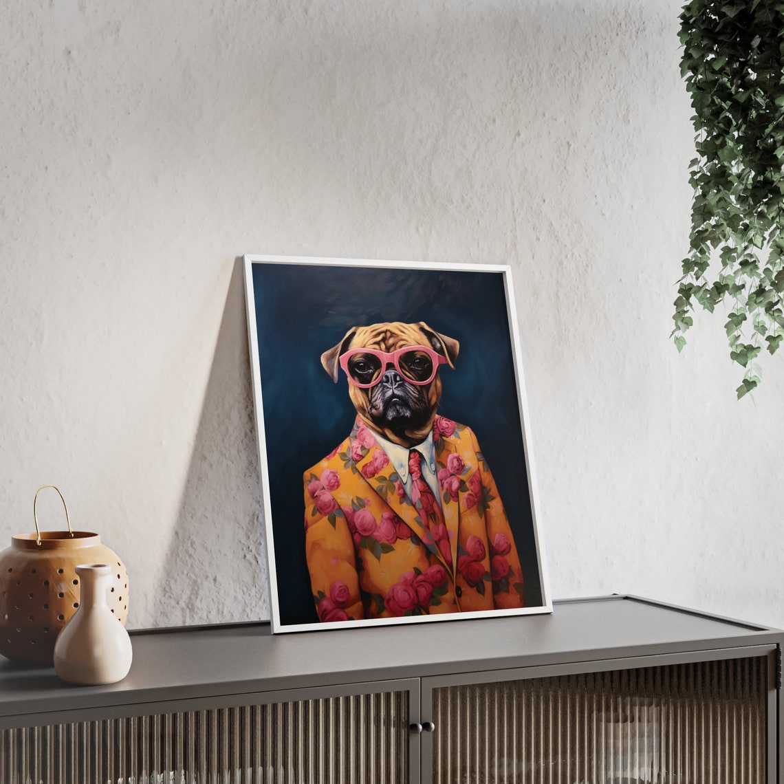 Pug Dog Art Fashion Print Dog Portrait Fashion Art Animal Art Animal Painting Art Prints - Image 2