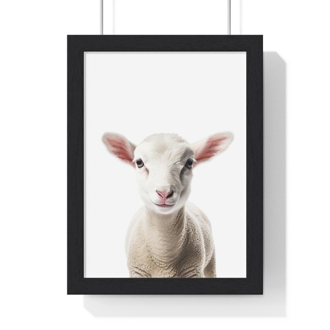 Sweet Baby Lamb Face Portrait in Soft Color Nursery Style Poster - Image 2