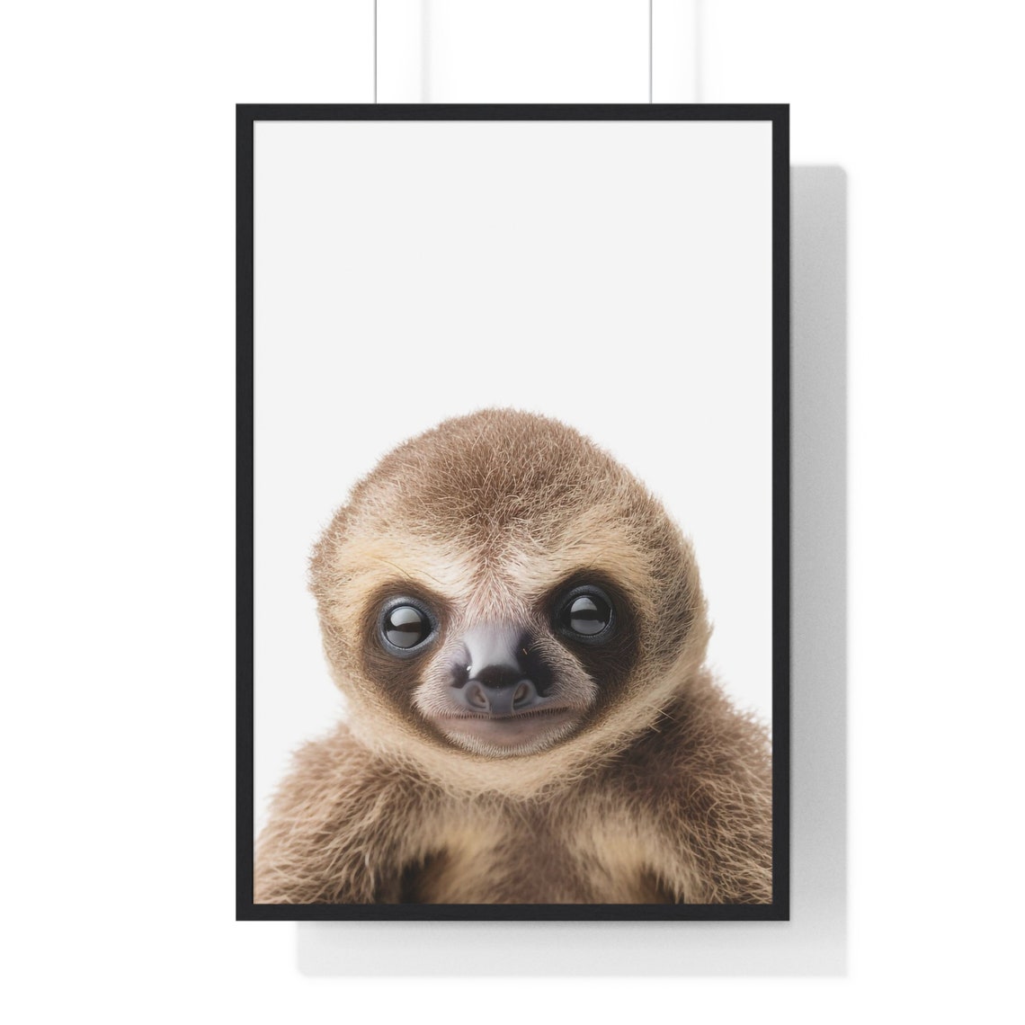 Baby Sloth Portrait with Big Eyes in Soft Color Nursery Poster - Image 2