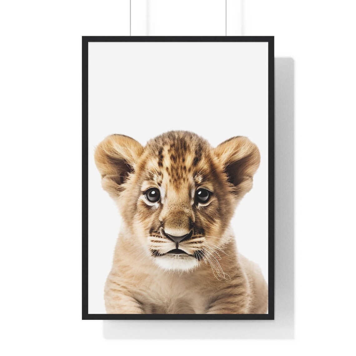 Lion Cub Safari Nursery White Photo Baby Animal Retro Poster - Image 2