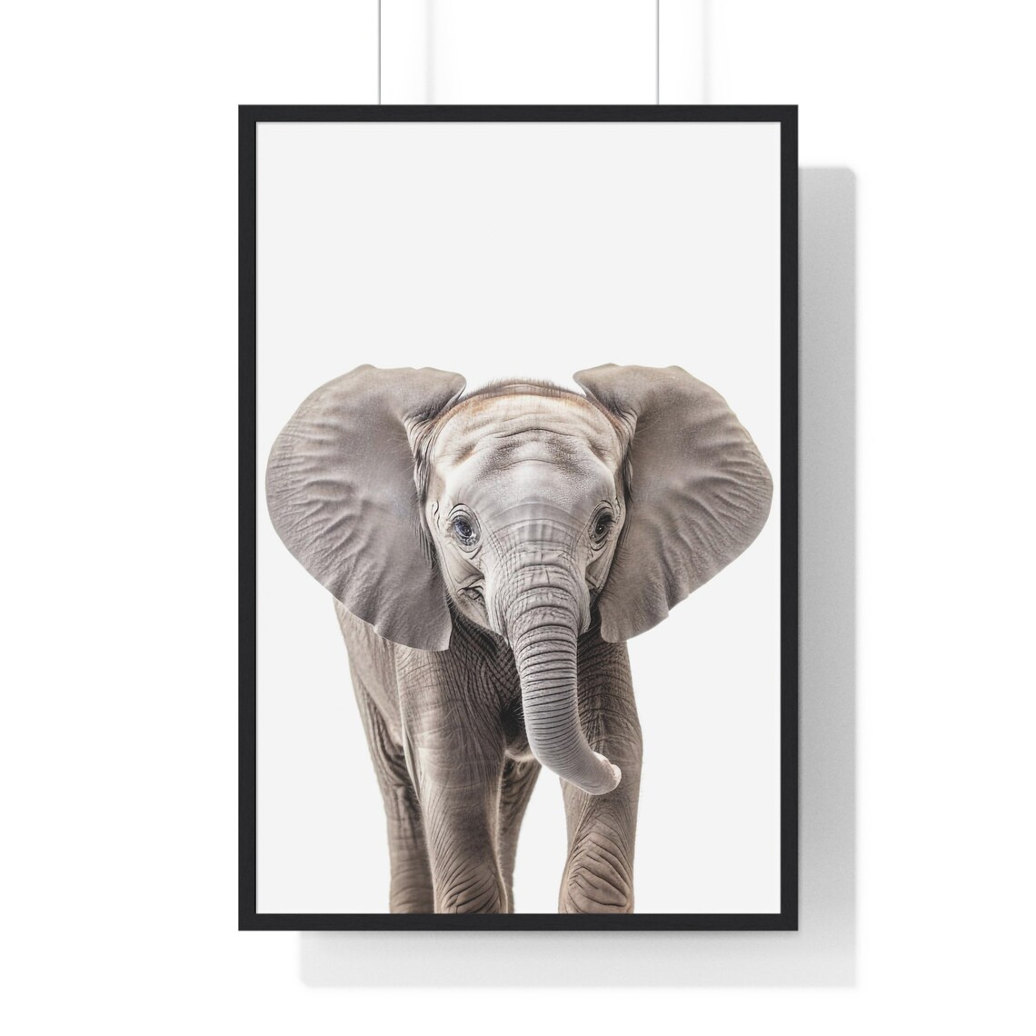 Sweet Baby Elephant Portrait in Soft Color Nursery Style Poster - Image 2