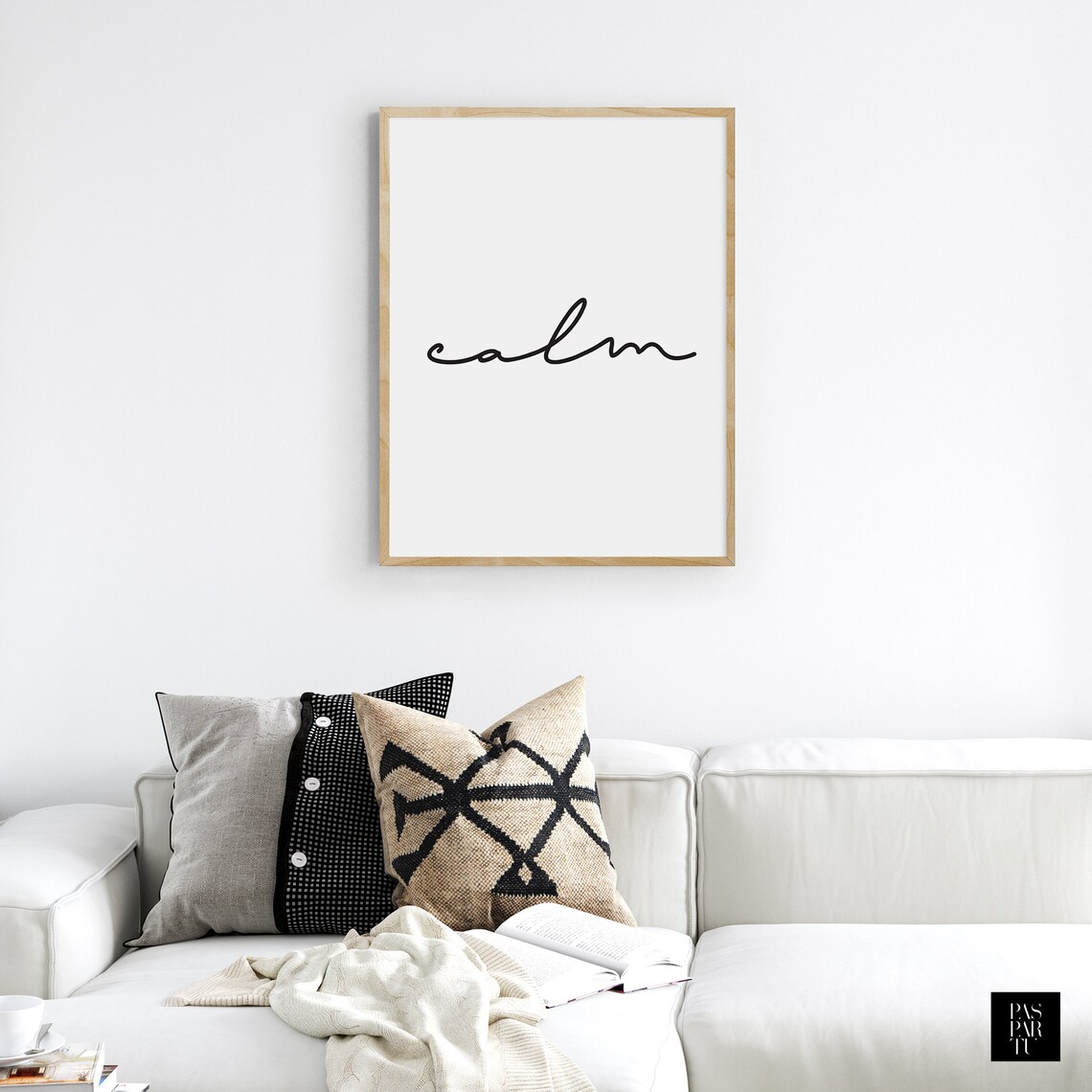 Calm One Line Art, Scandinavian Typography Print - Image 5