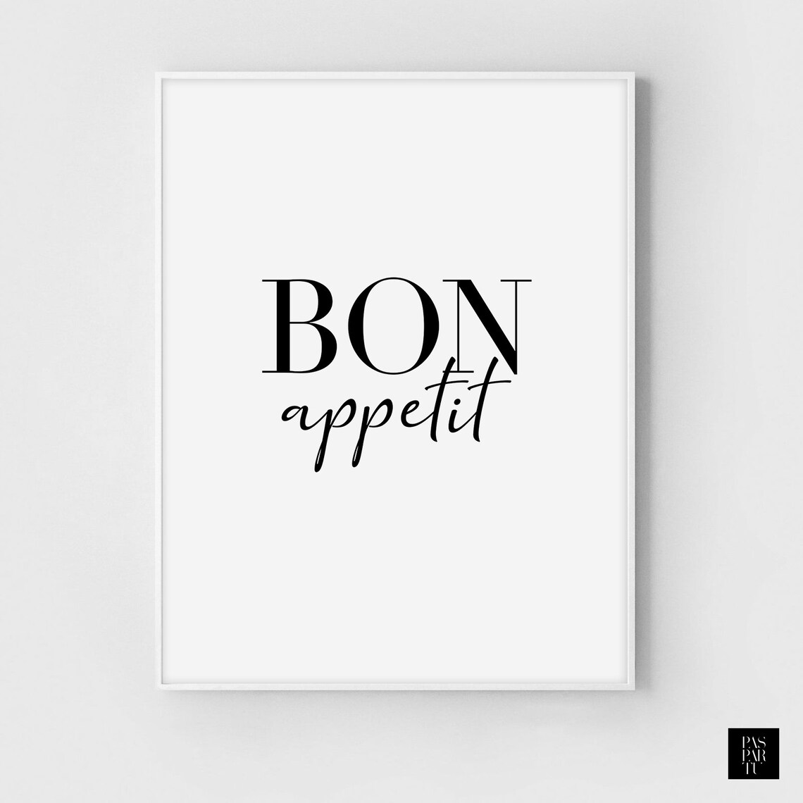 Bon Appetit Lets Eat Kitchen Sign, Farmhouse Art Print