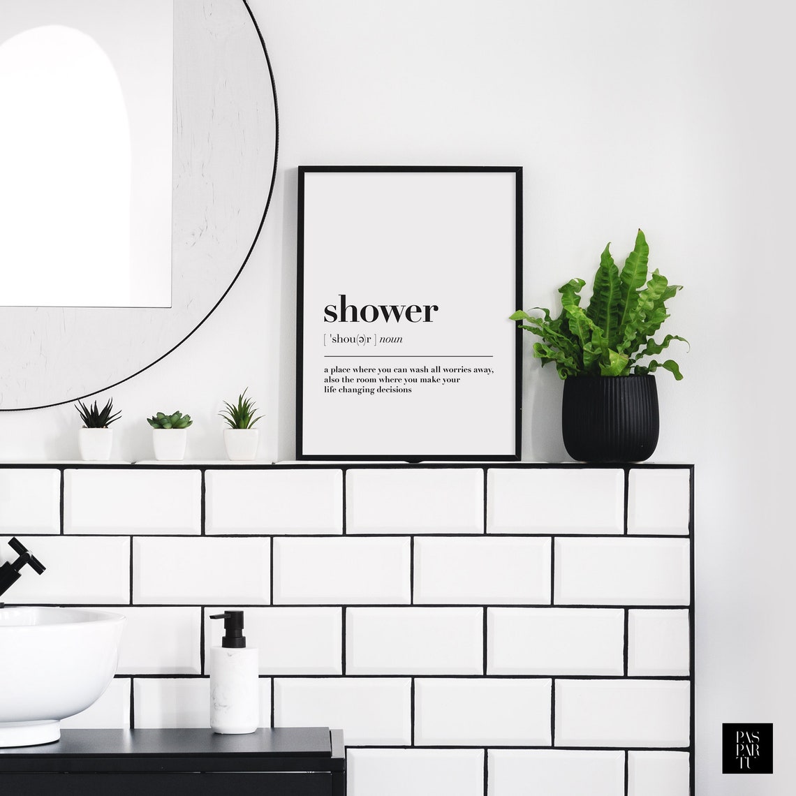 Shower Definition Bathroom Typography Wall Art Print - Image 2