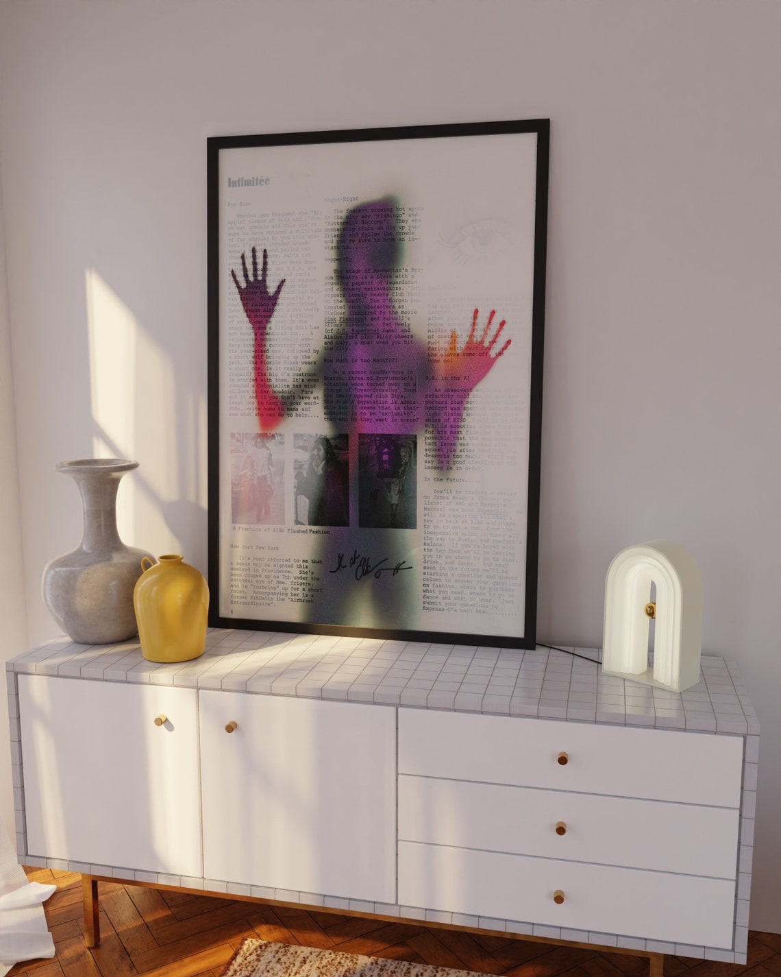 Blurry Psychedelic Human Silhouette Poster in Purple and Red Haze - Image 2